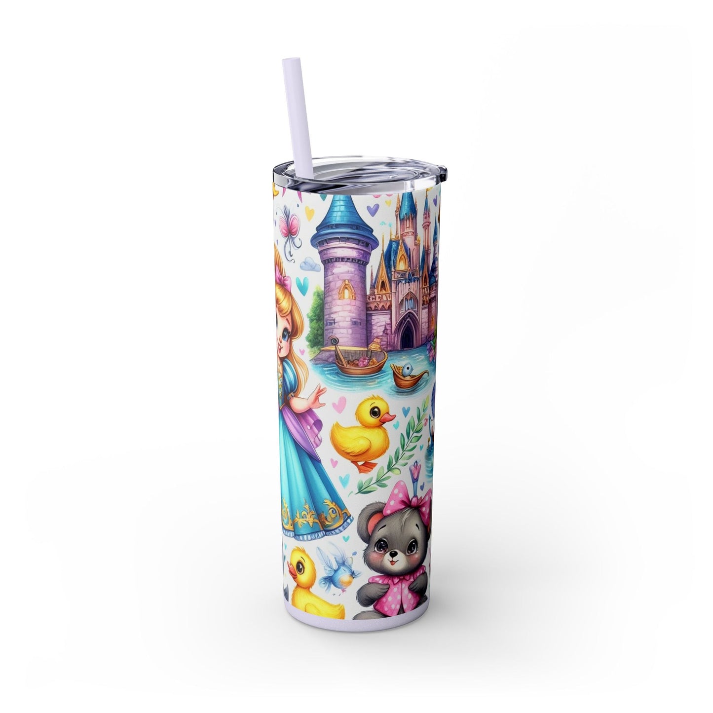 Princess Skinny Tumbler with Straw, 20oz