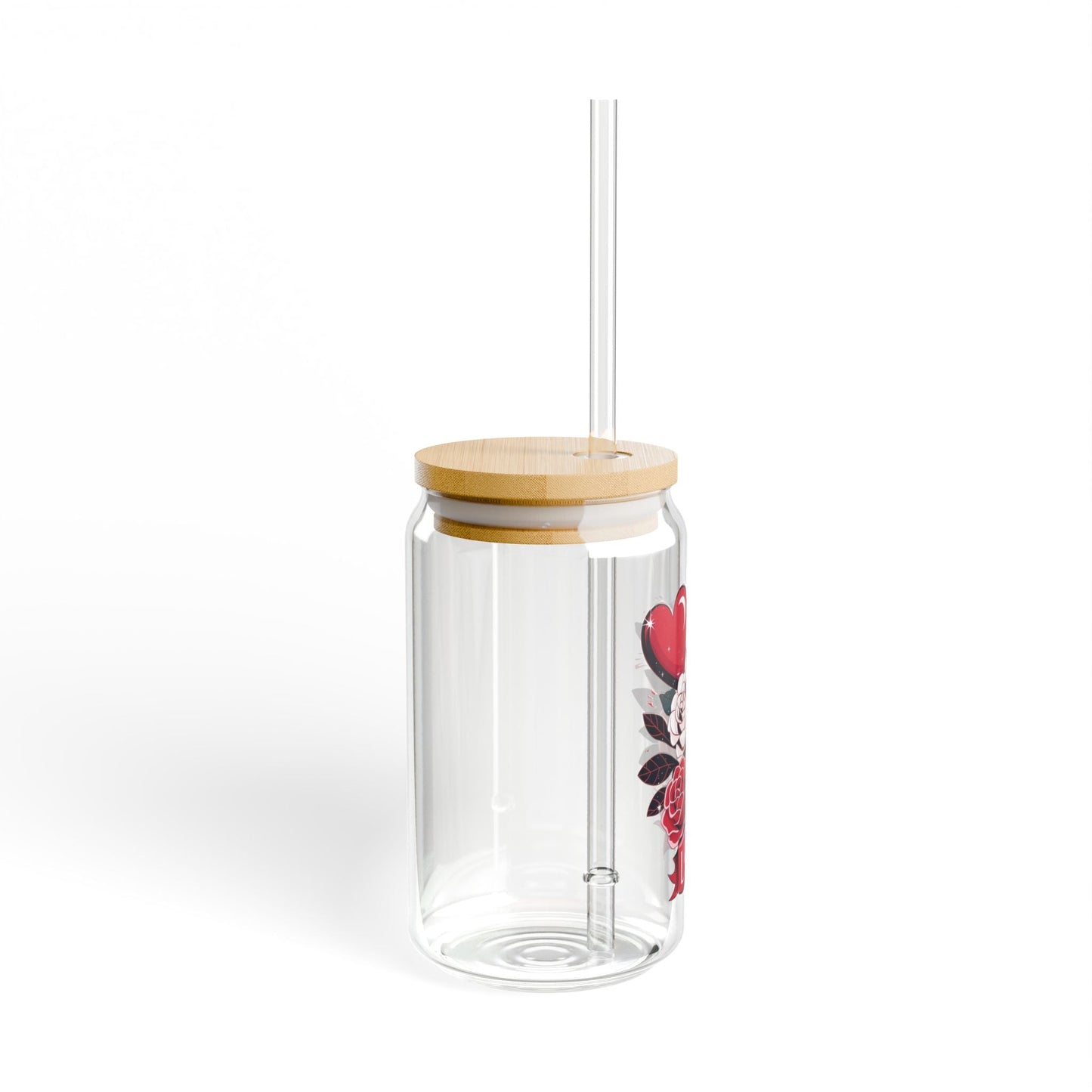 Love Flowers Sipper Glass, 16oz