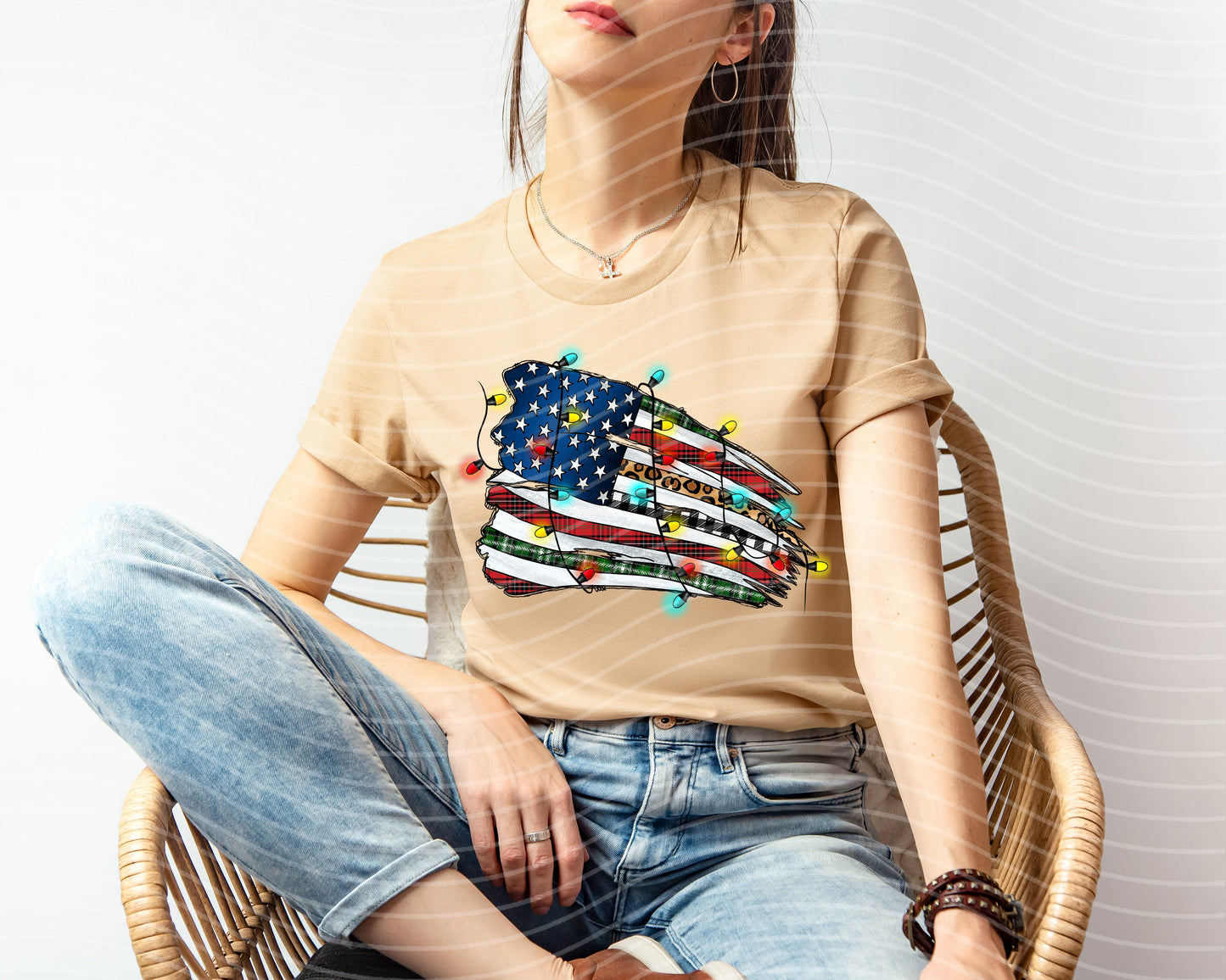 Merry Christmas Flag Graphic Tee