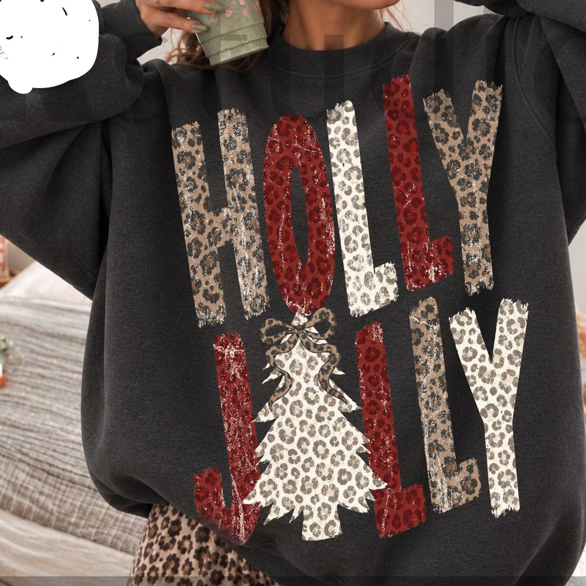 Holly Jolly Leopard Graphic Tee