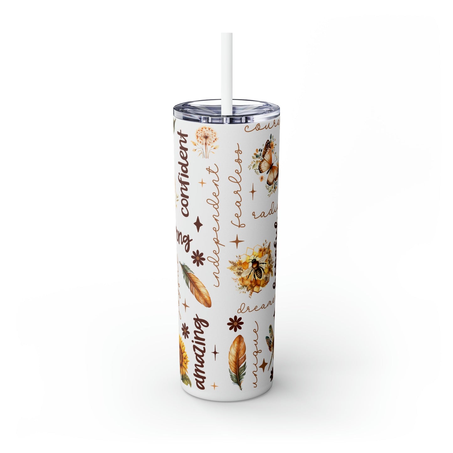 Affirmation Skinny Tumbler with Straw, 20oz