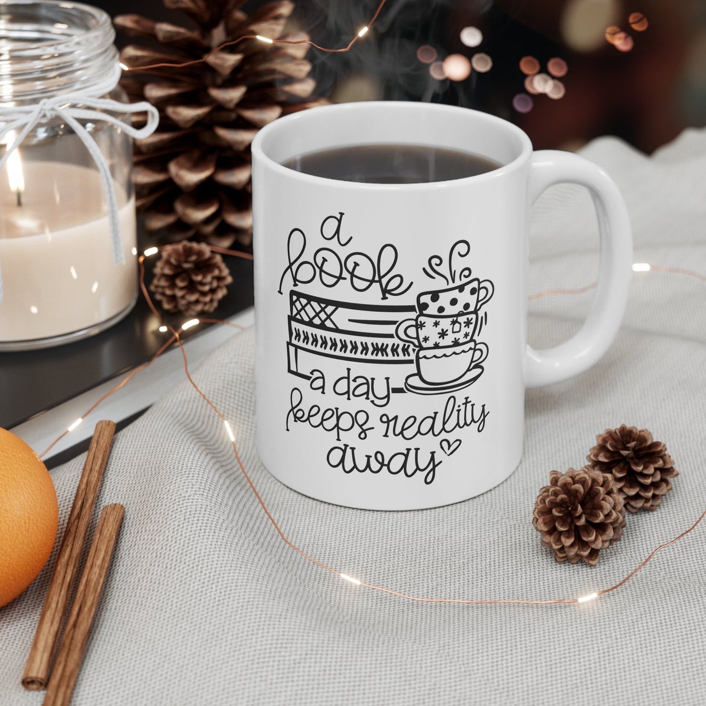 A Book A Day Keeps Reality Away Ceramic Mug 11oz