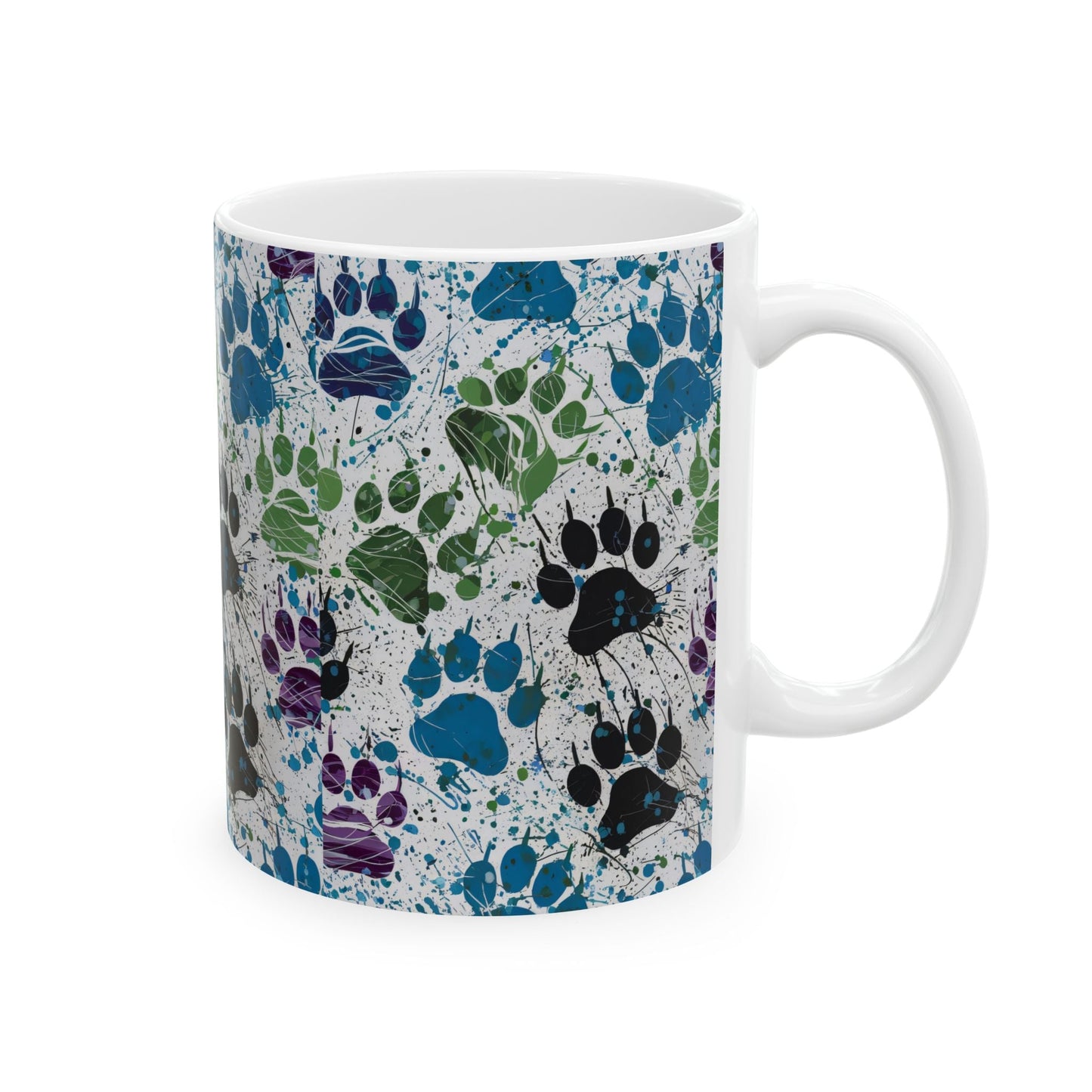 Splat Paw Prints Ceramic Mug, (11oz, 15oz)