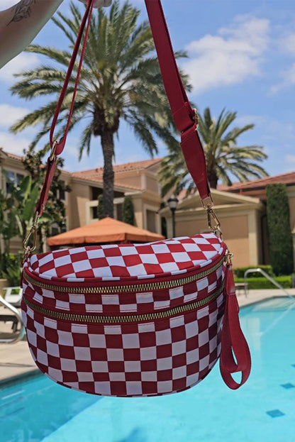 White Leopard Print Wide Strap Large Crossbody Bag