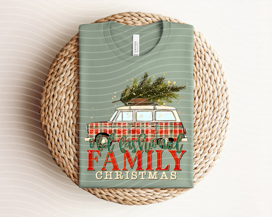 Old Fashioned Family Christmas Graphic Tee
