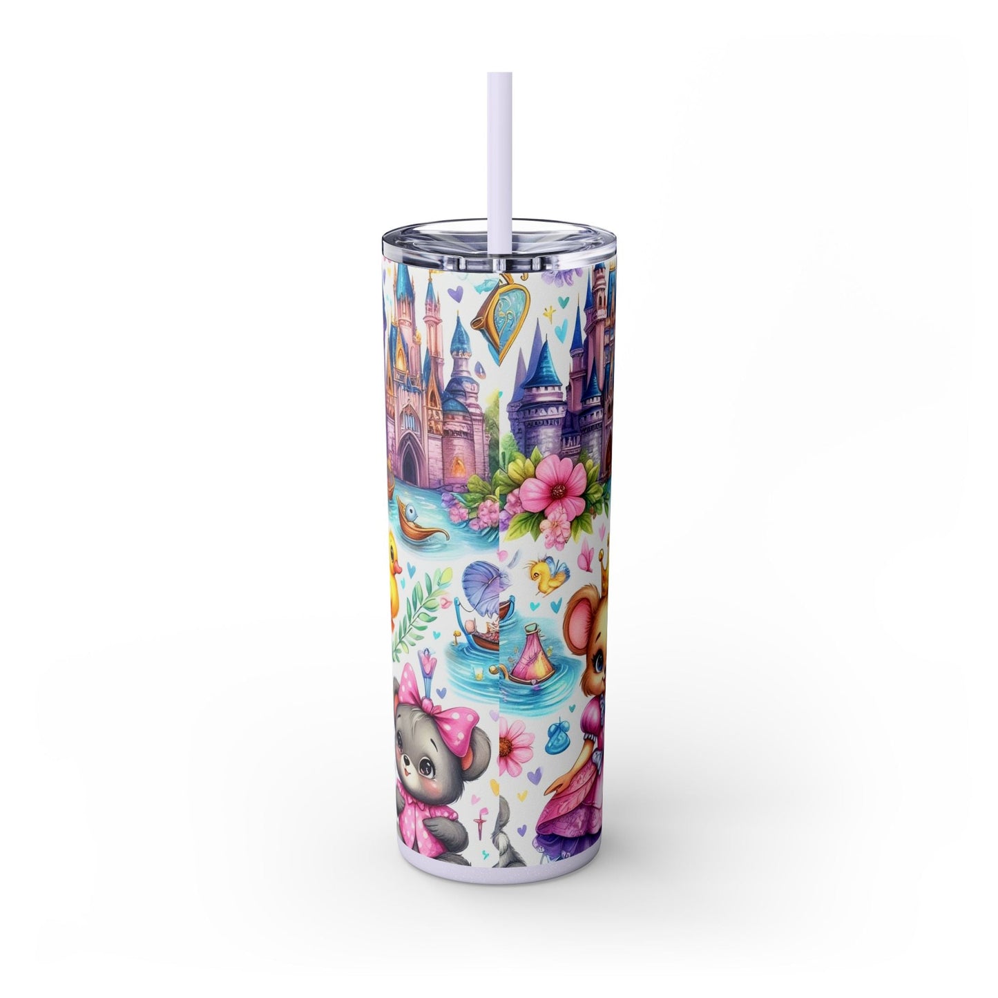 Princess Skinny Tumbler with Straw, 20oz