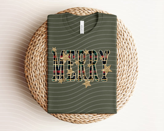 Merry Plaid Graphic Tee