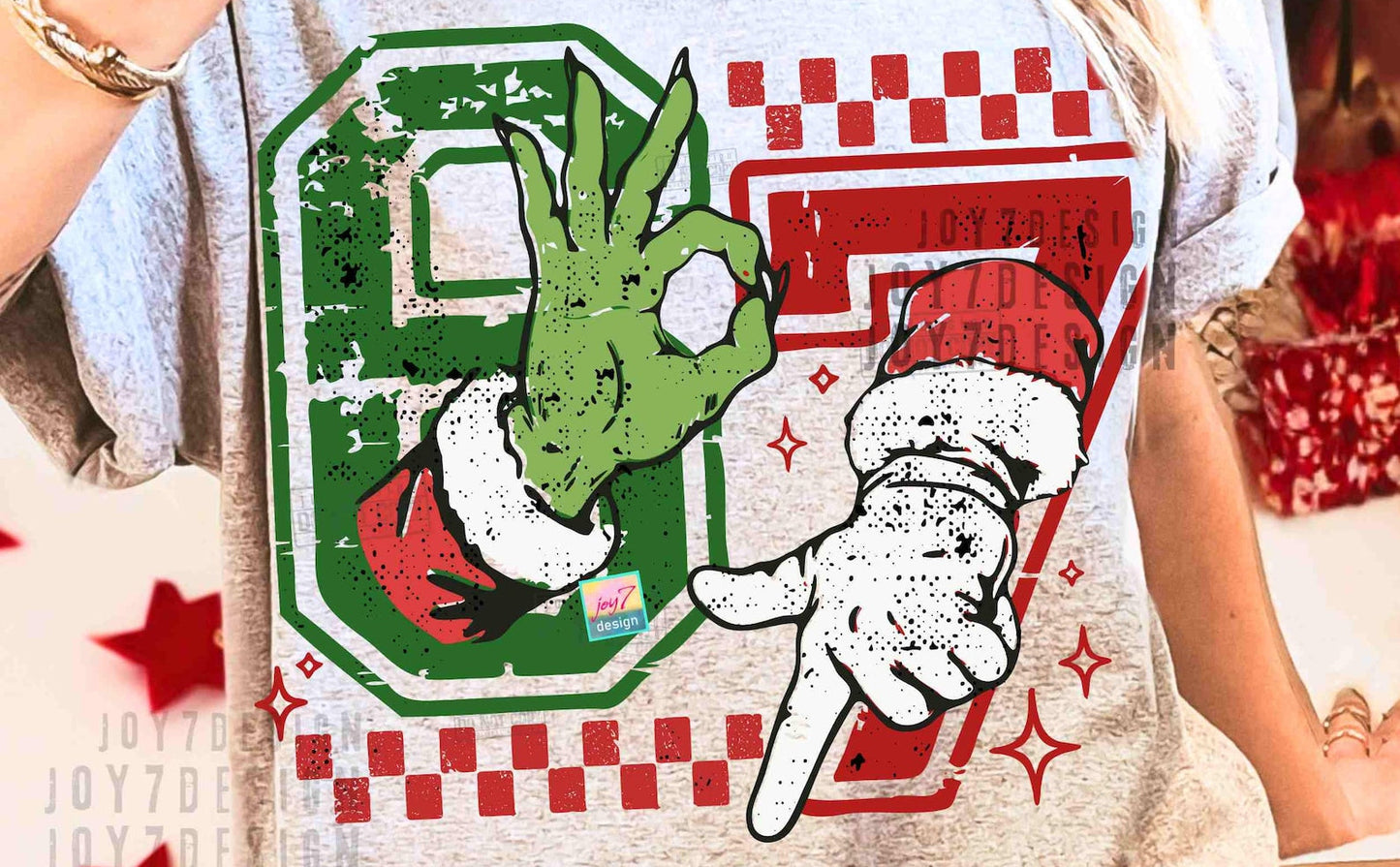 6 7 Santa Graphic Tee