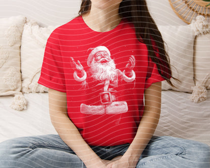 Black and White Santa Graphic Tee