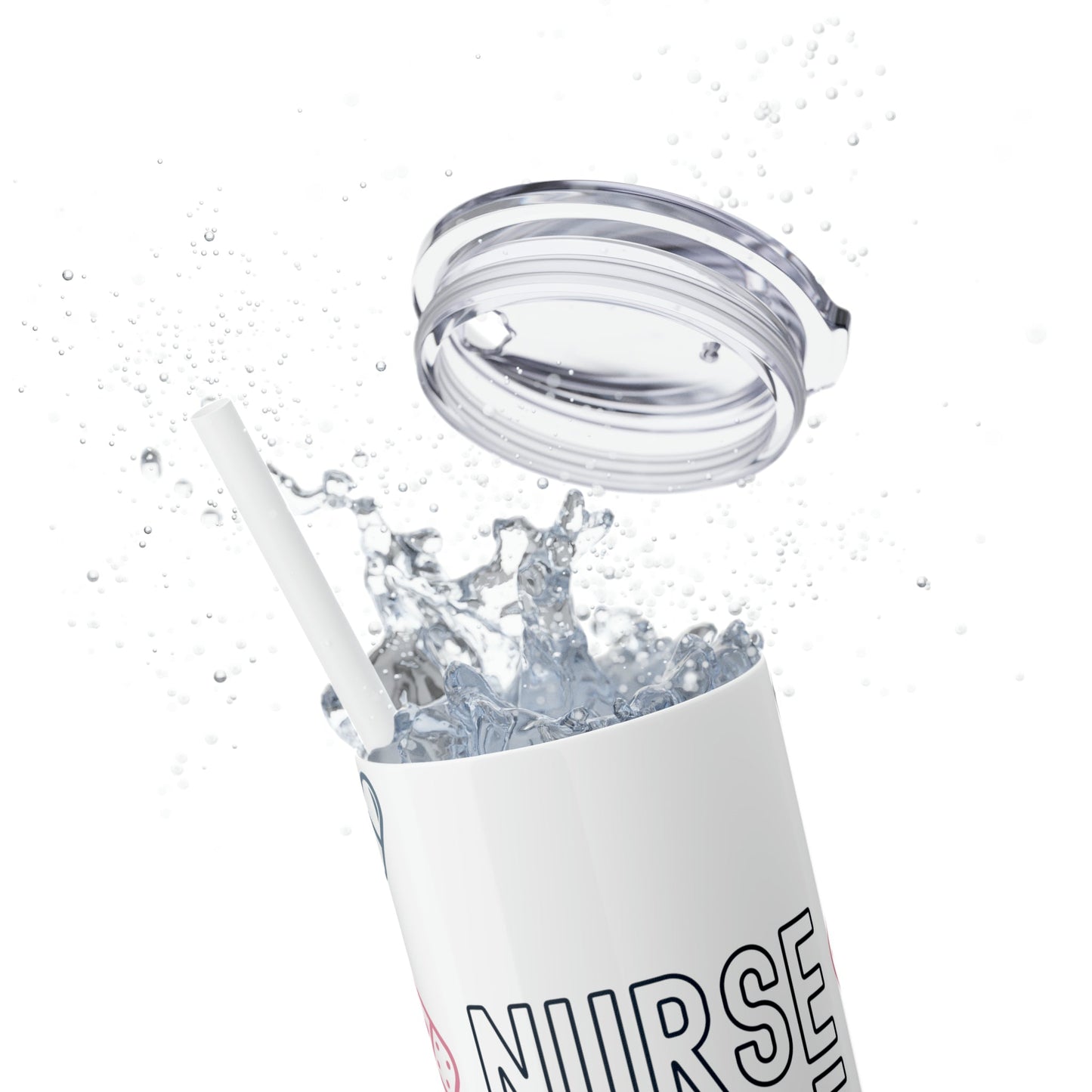 Nurse Skinny Tumbler with Straw, 20oz