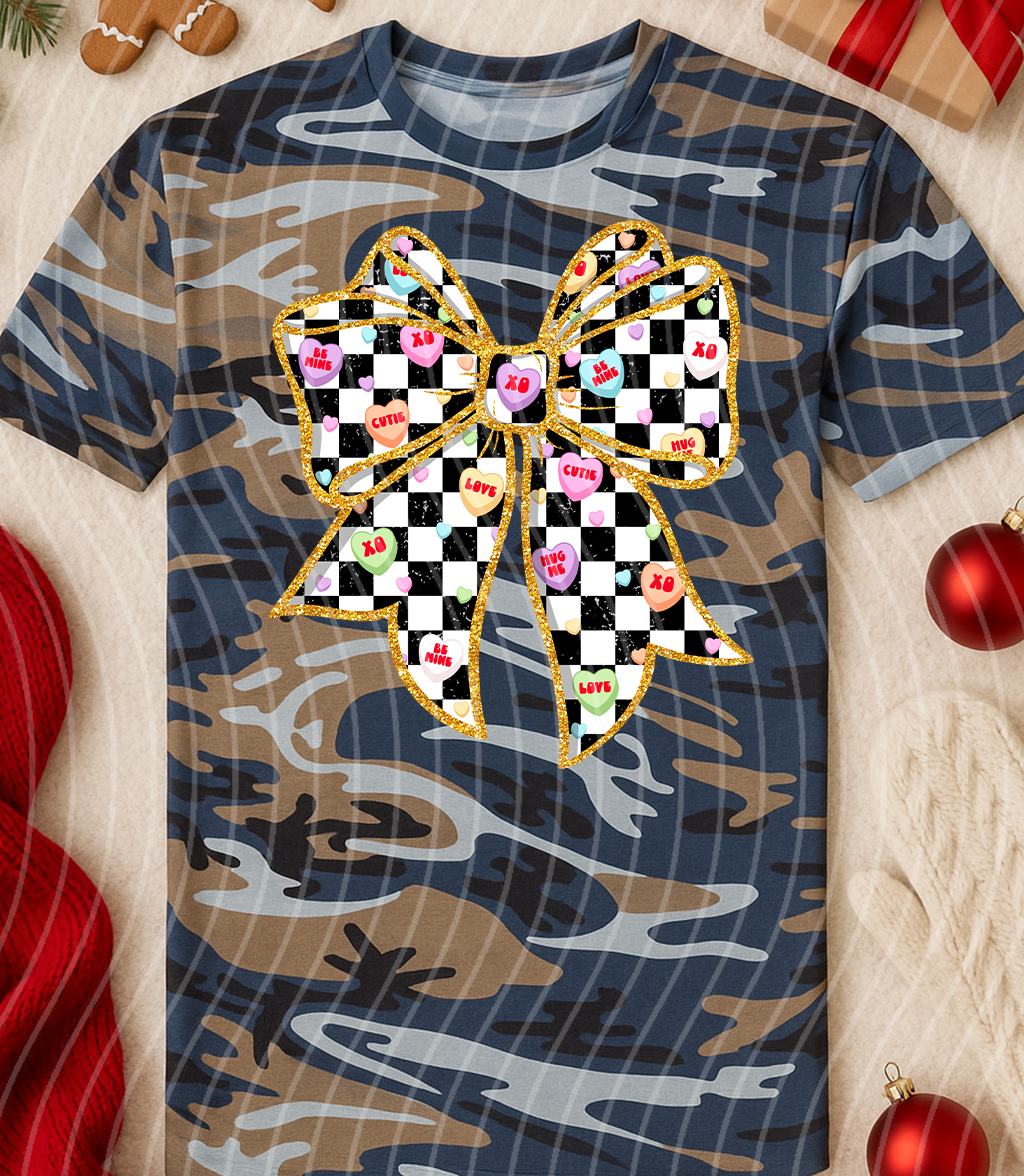 Conversation Heart Bow Graphic Tee