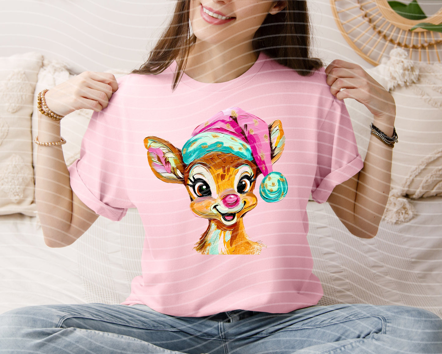 Painted Reindeer Graphic Tee
