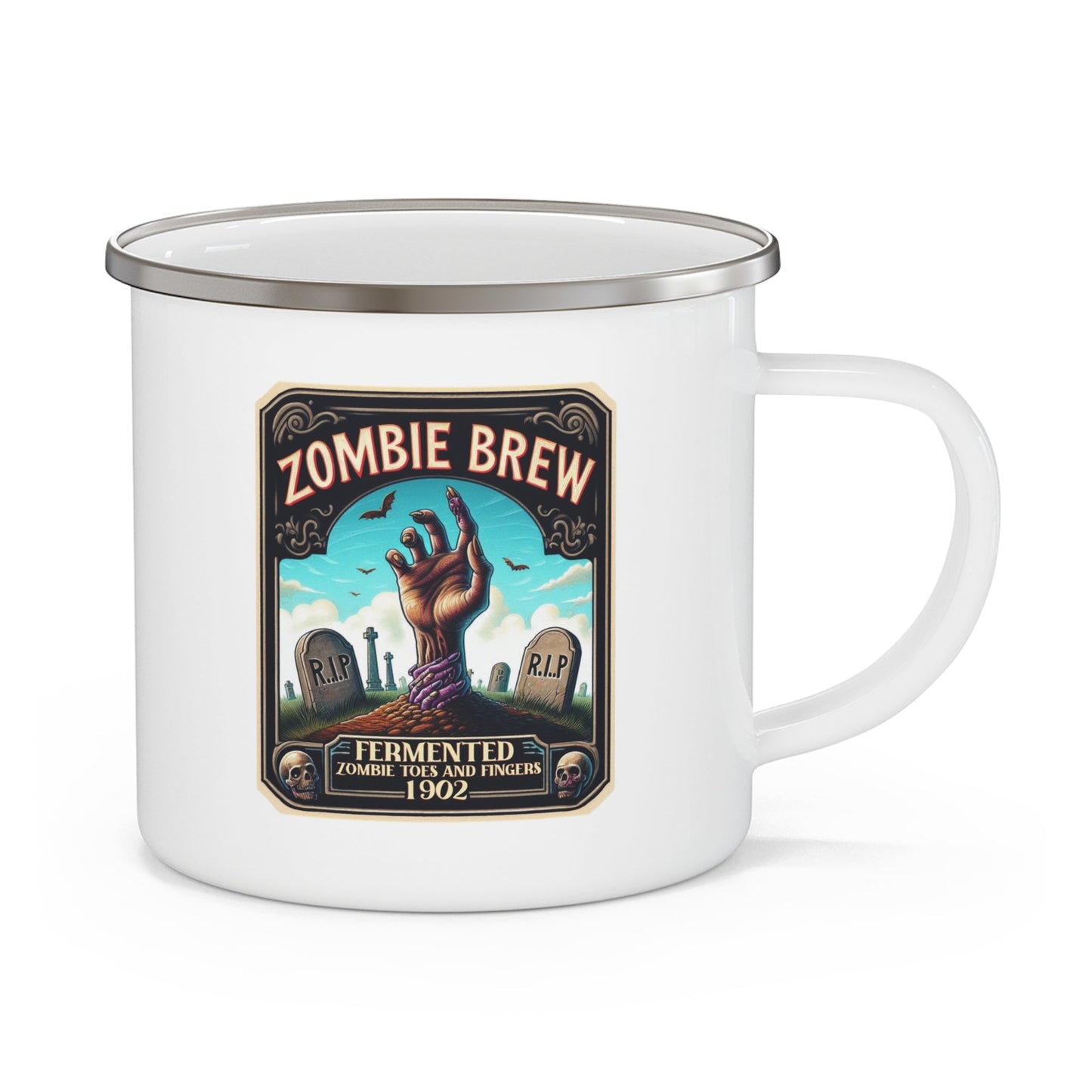 Zombie Brew Enamel Camping Mug