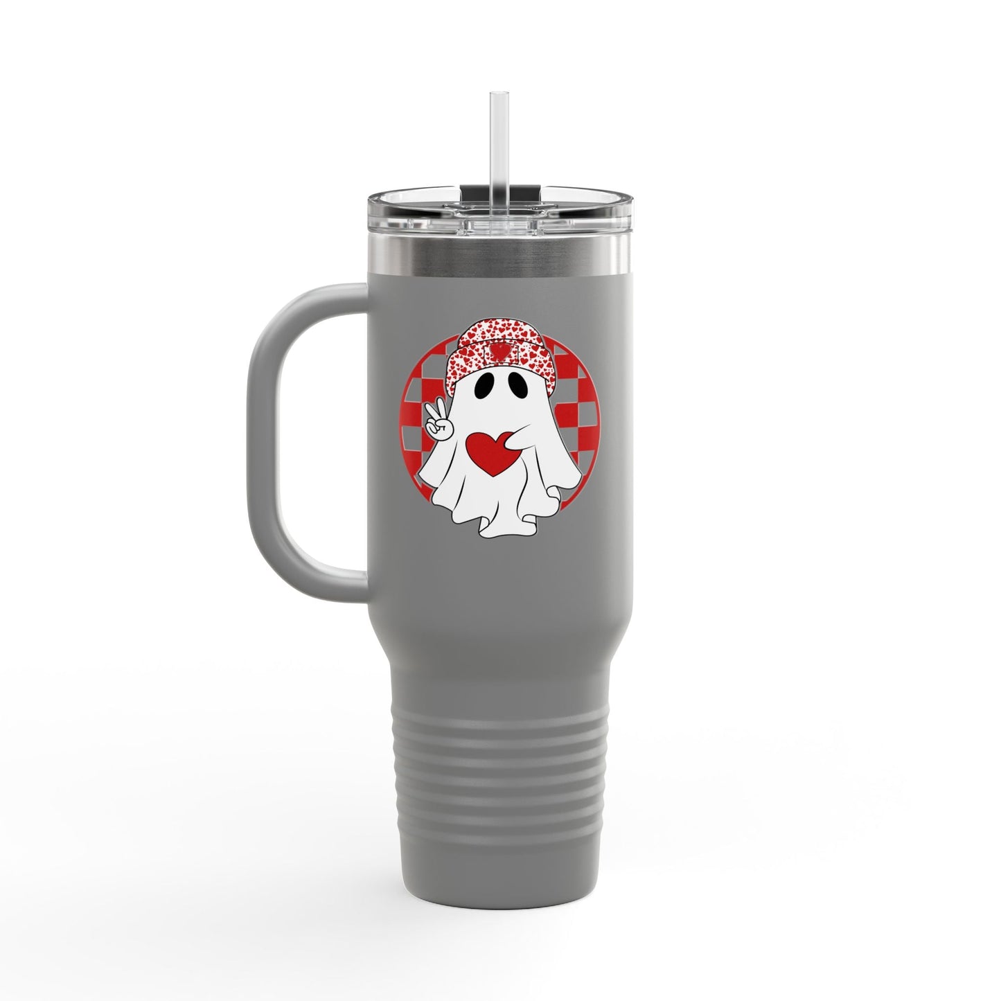 Boo Jee Valentines Ghost Insulated Travel Mug, 40oz