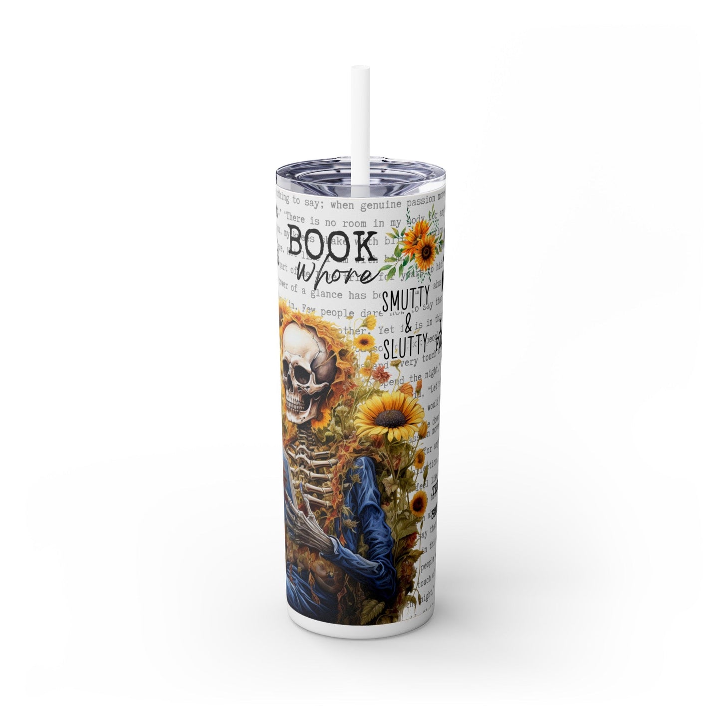 Smut Reader Skinny Tumbler with Straw, 20oz