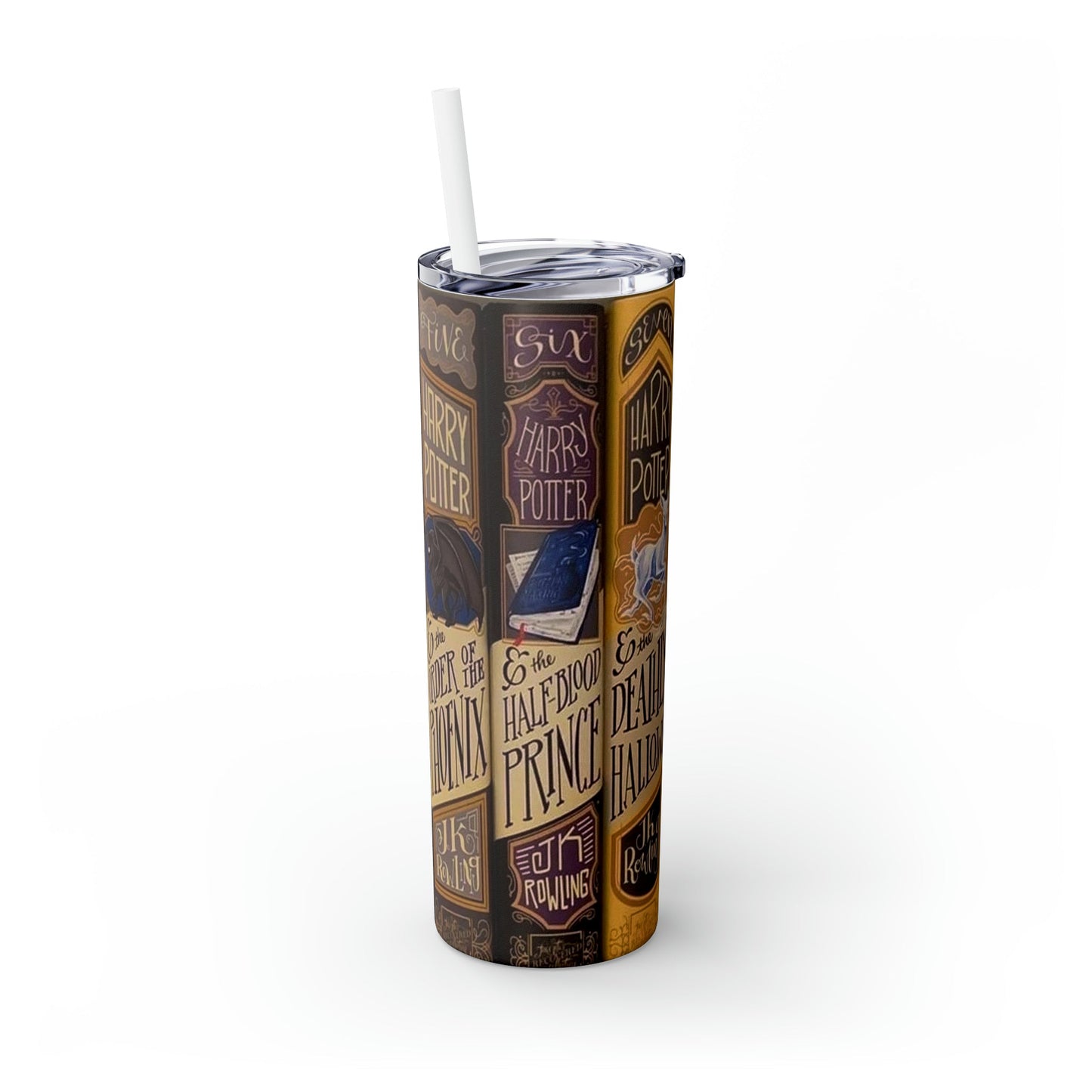 HP Books Skinny Tumbler with Straw, 20oz