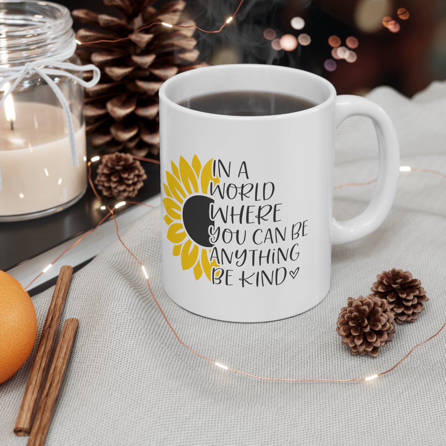 Be Kind Sunflower Ceramic Mug 11oz