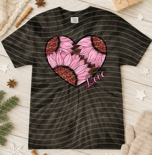 Love Sunflower Heart Graphic Tee