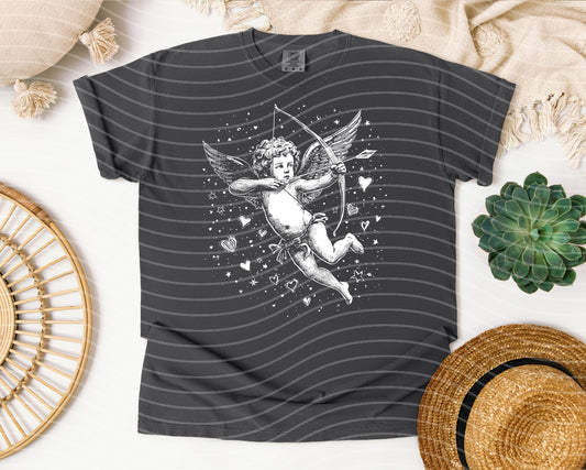 Black and White Cupid Graphic Tee