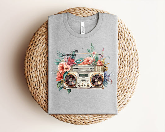 Floral Boombox Graphic Tee