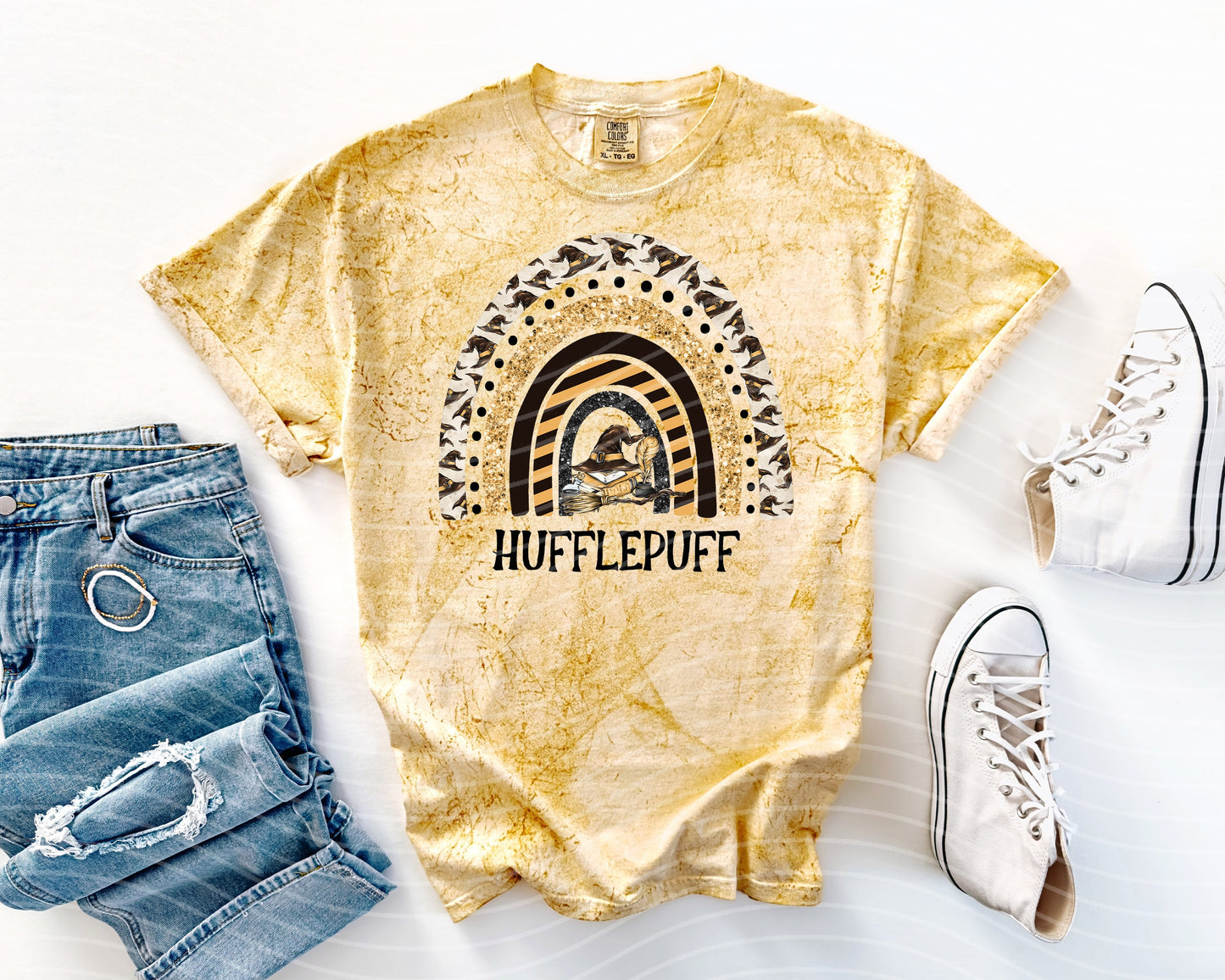 Hufflepuff Rainbow Graphic Tee