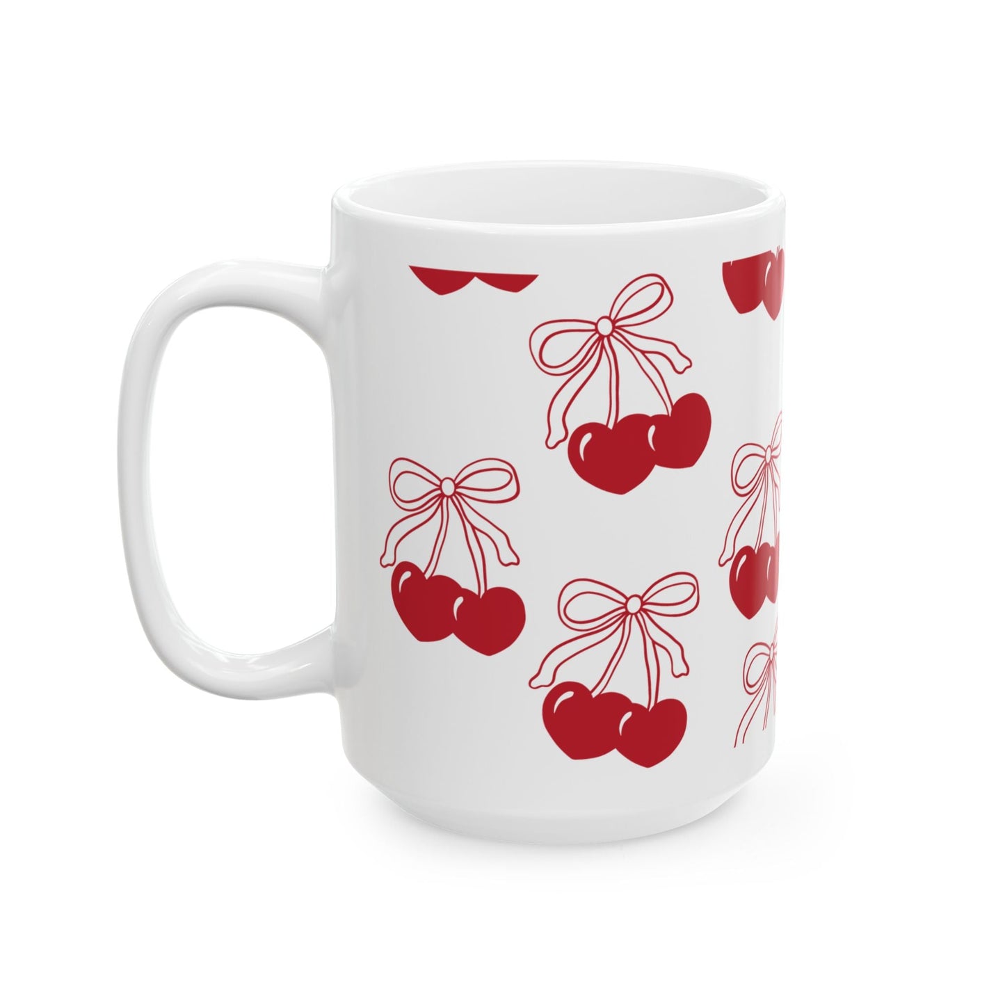 Cherry Hearts Ceramic Mug, (11oz, 15oz)