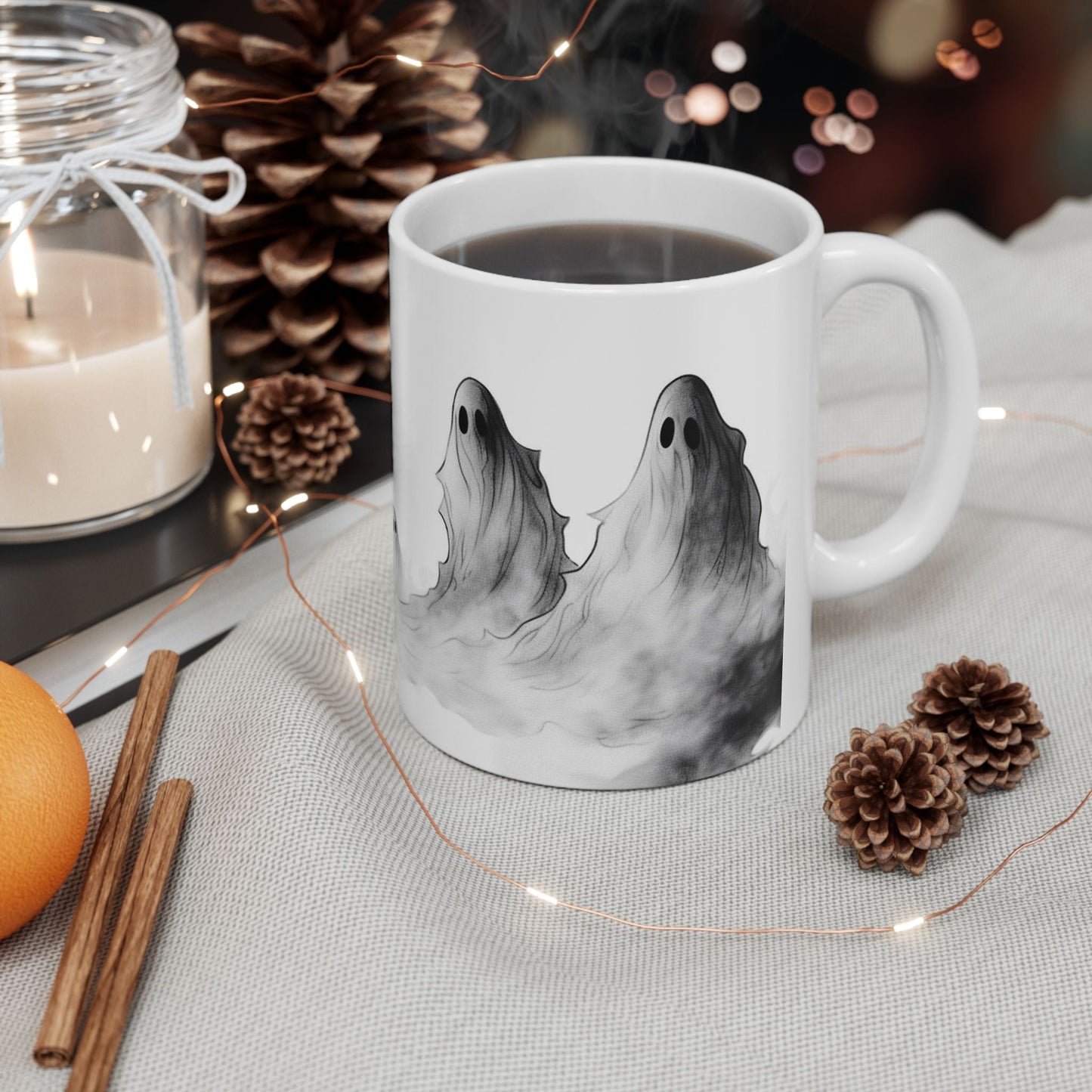 Ghostly Ceramic Mug, (11oz, 15oz)