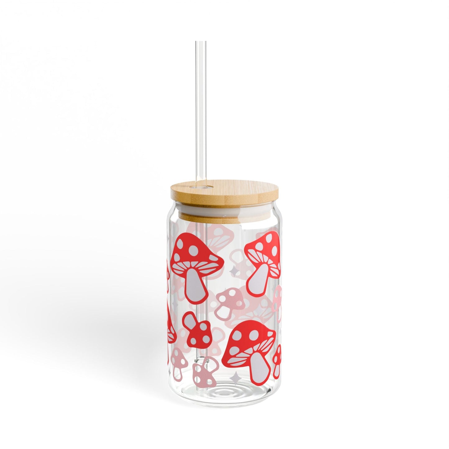 Red Mushies Sipper Glass, 16oz