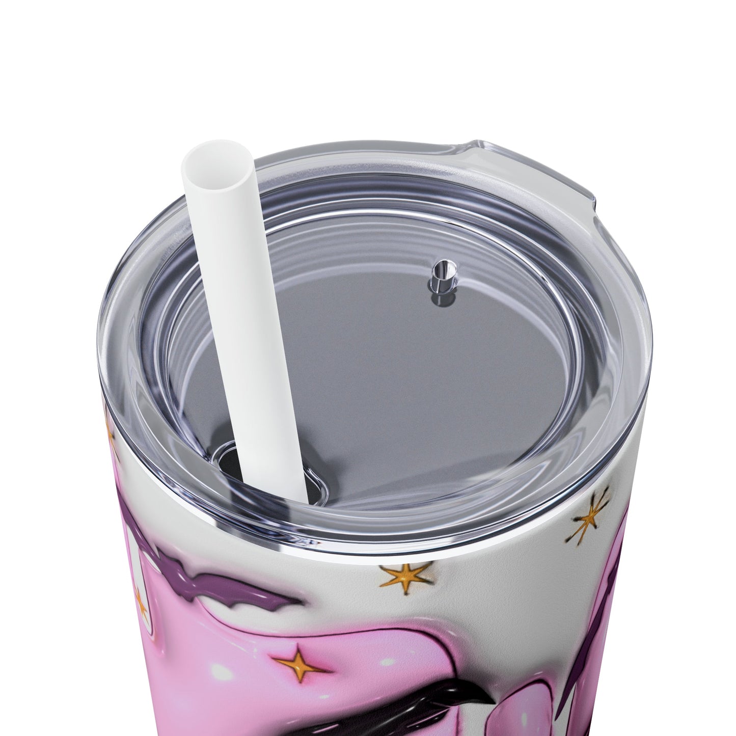 Inflated Spooky Babe Skinny Tumbler with Straw, 20oz