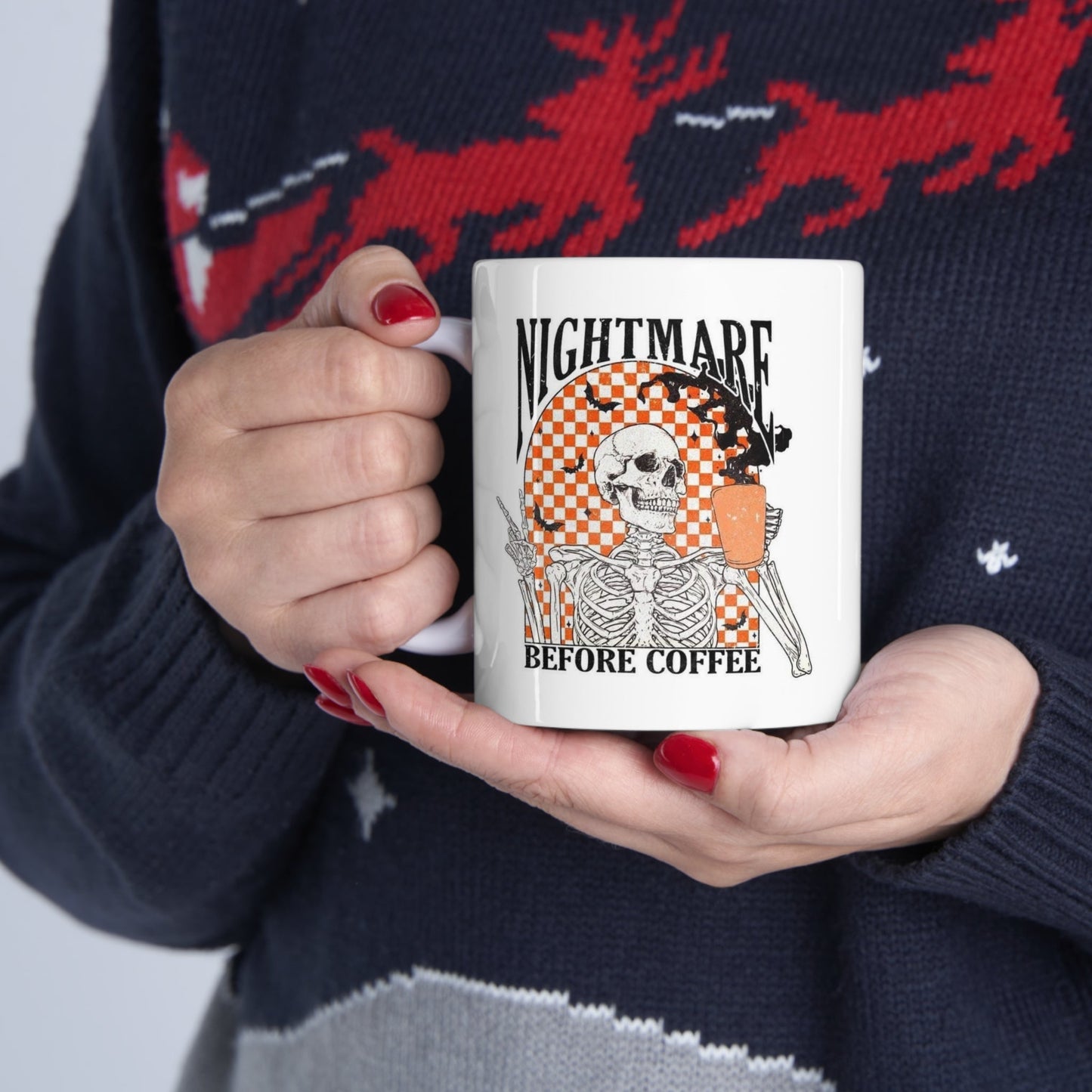 Nightmare Before Coffee Skellie Ceramic Mug 11oz