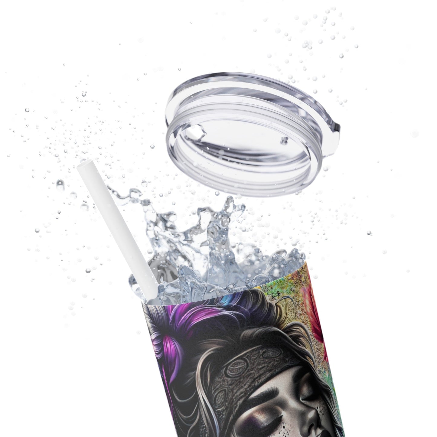 Sassy Since Birth Skinny Tumbler with Straw, 20oz