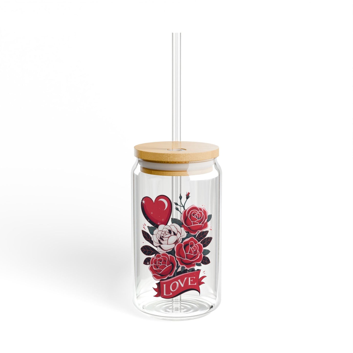 Love Flowers Sipper Glass, 16oz