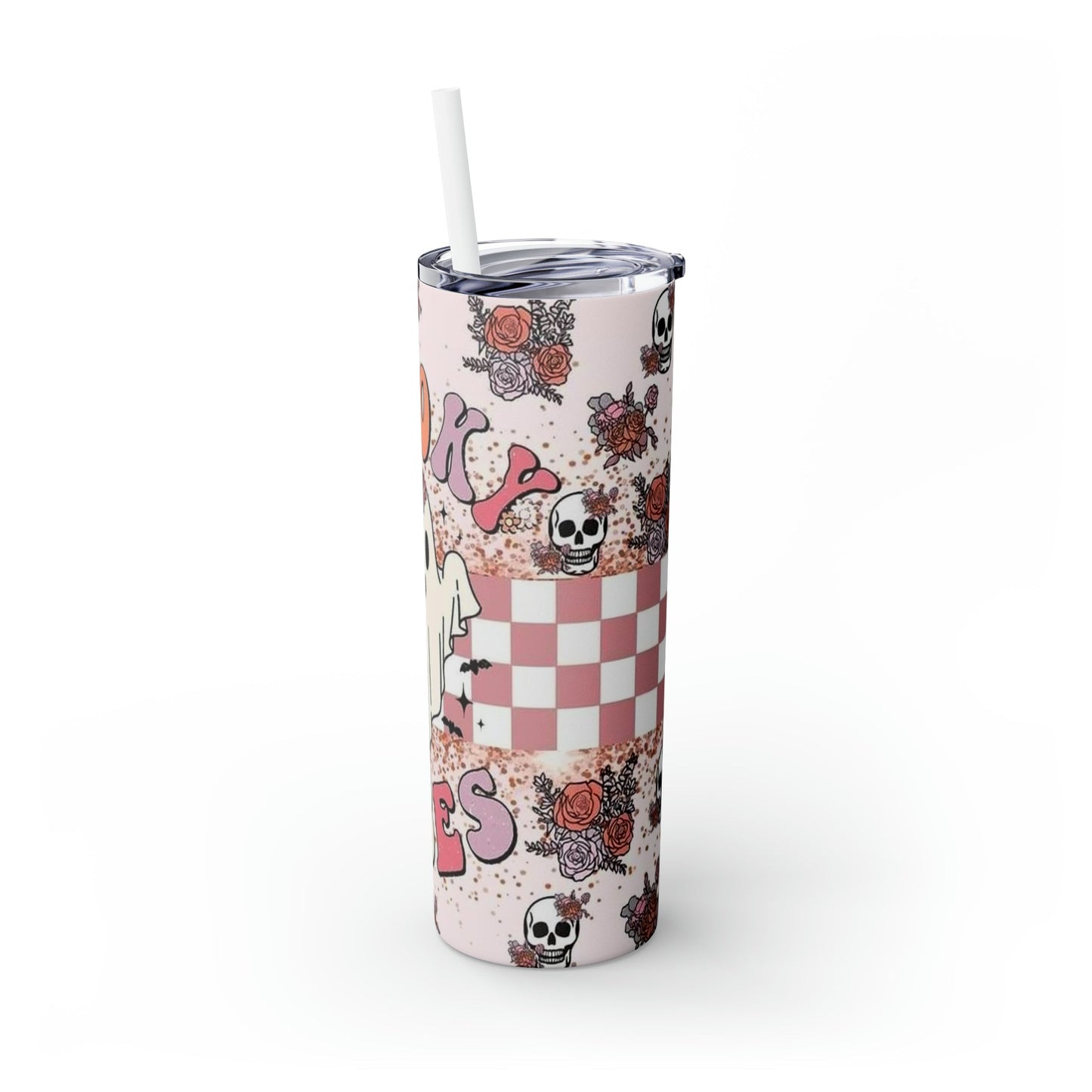 Spooky Vibes Skinny Tumbler with Straw, 20oz