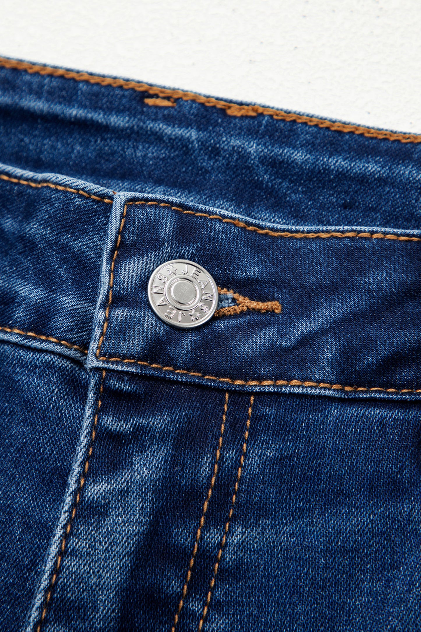 Sky Blue Chic Seam Detail Raw Hem Ankle Length Jeans