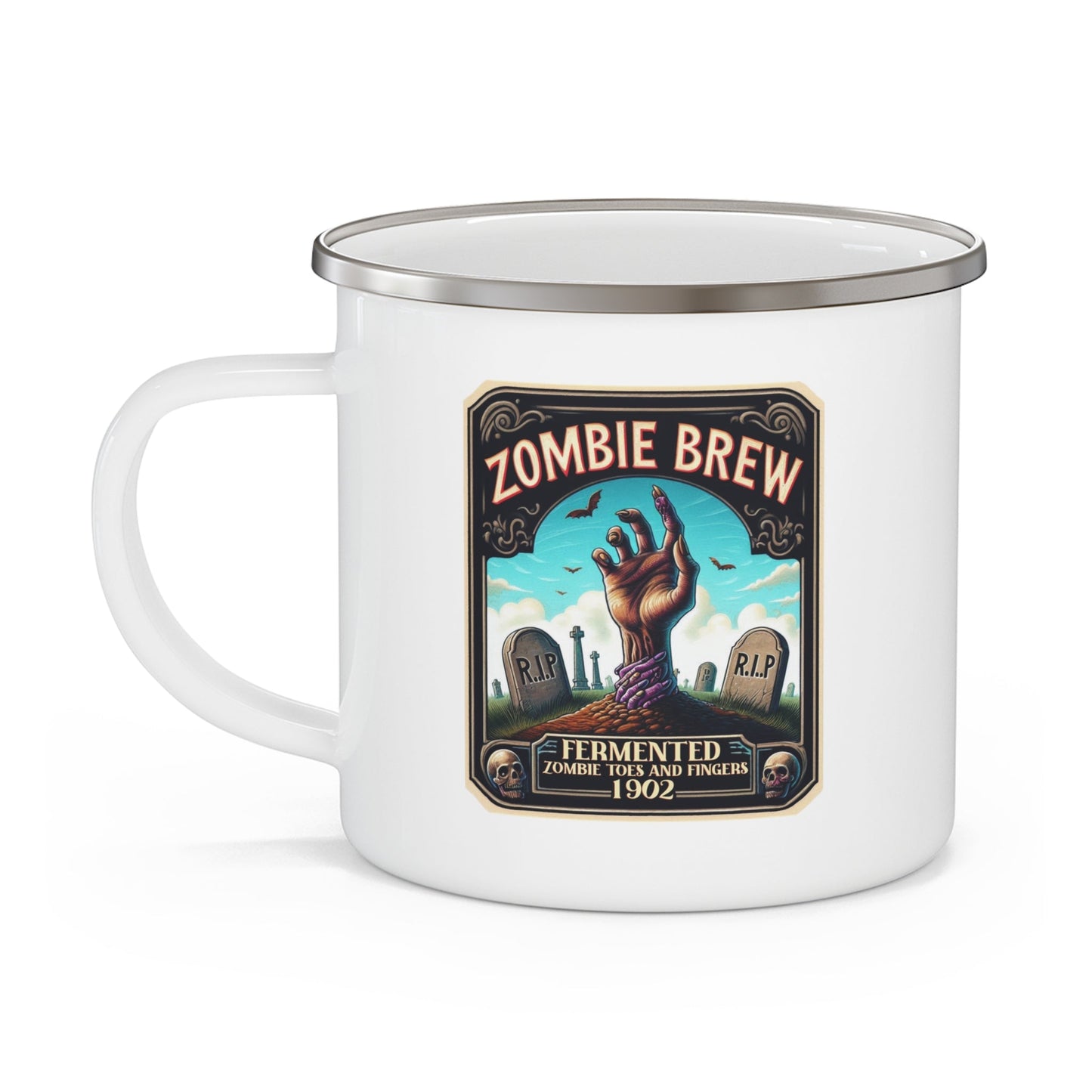 Zombie Brew Enamel Camping Mug