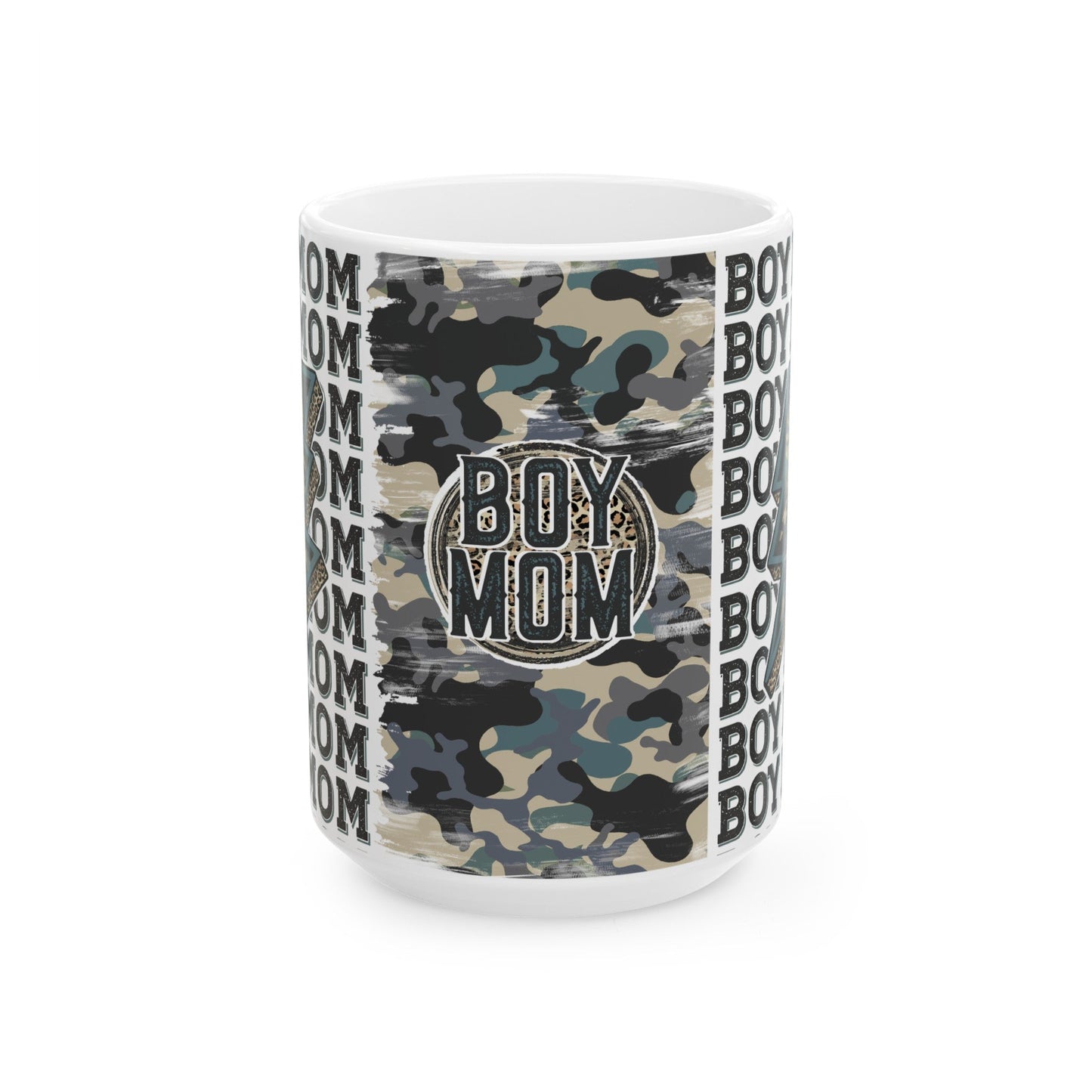 Camo Boy Mom Ceramic Mug, (11oz, 15oz)