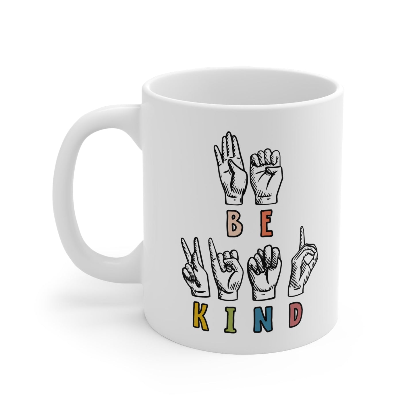 Be Kind Sign Language Ceramic Mug 11oz