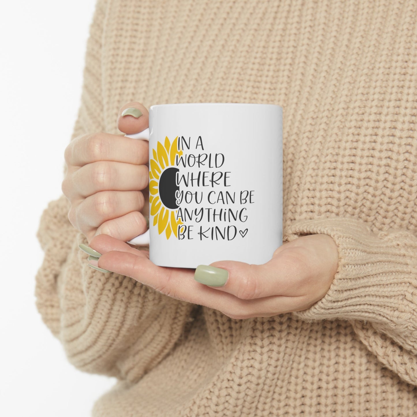 Be Kind Sunflower Ceramic Mug 11oz