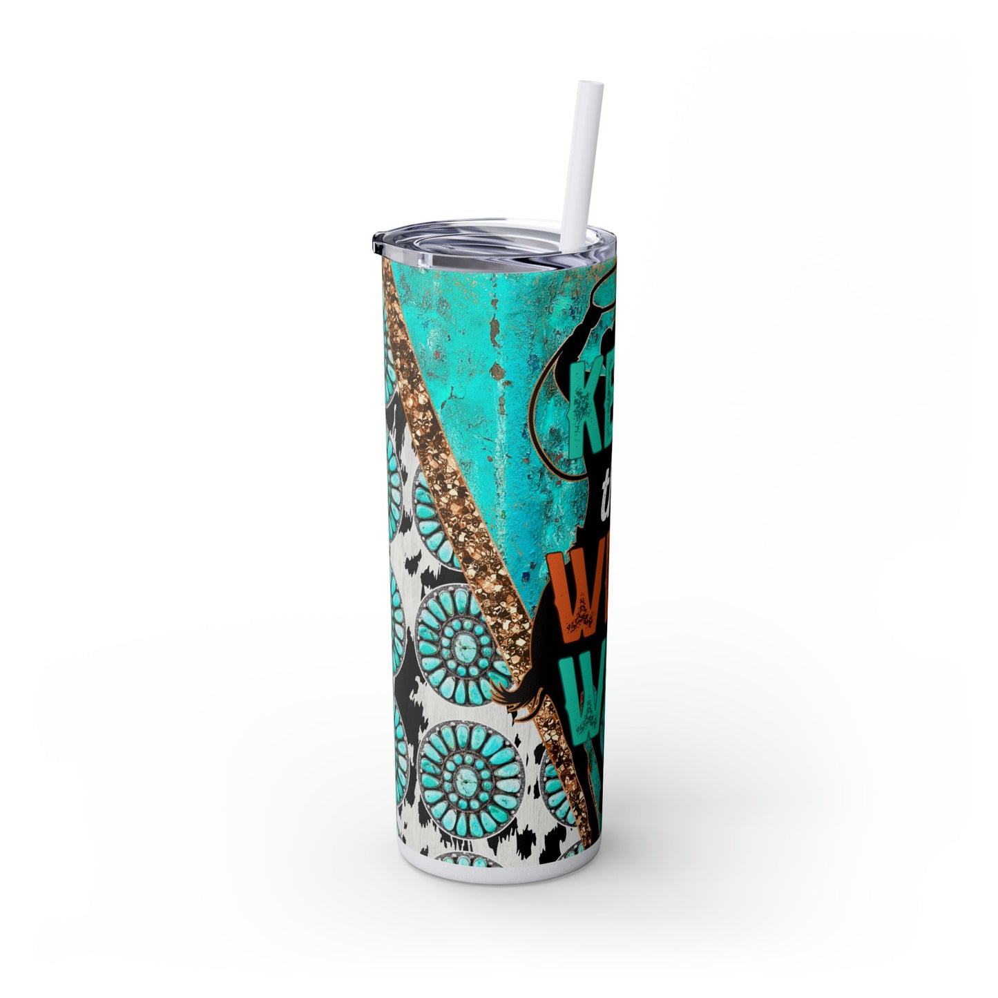 Keep The West Wild Skinny Tumbler with Straw, 20oz