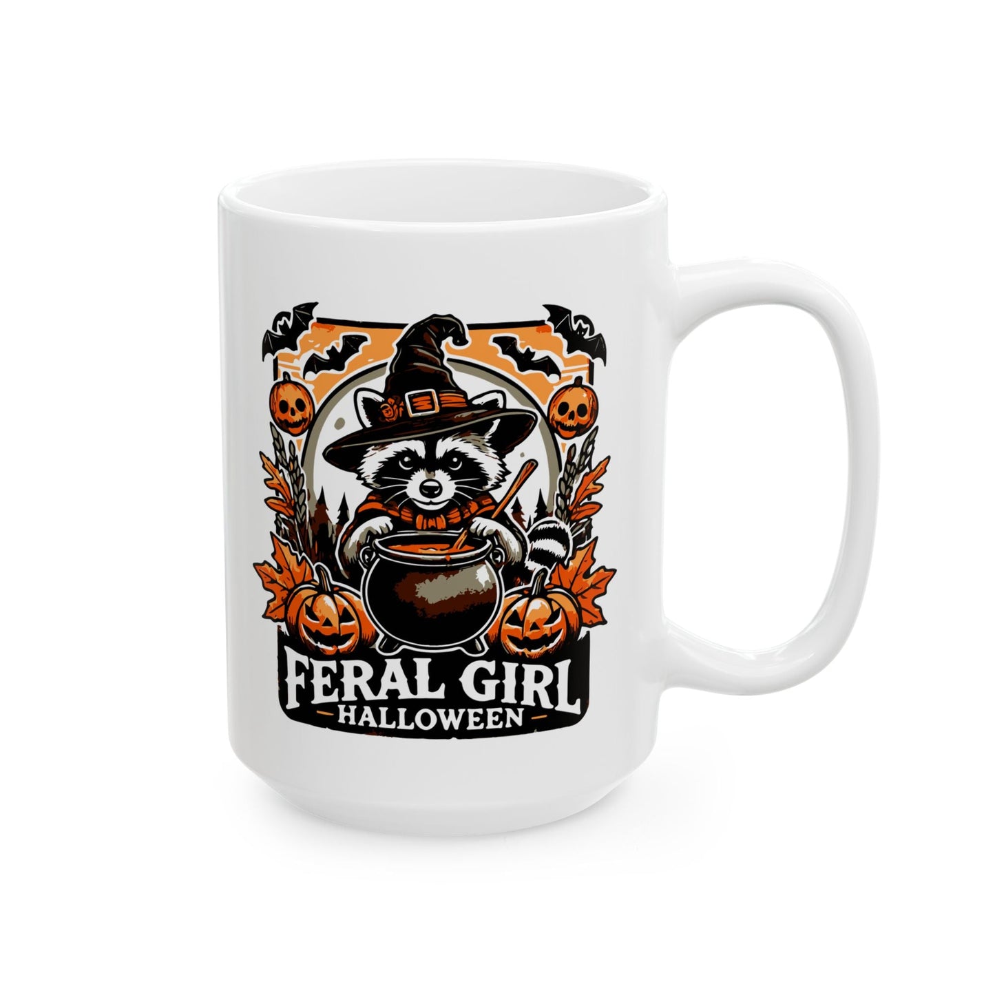 Feral Girl Halloween Ceramic Mug, (11oz, 15oz)