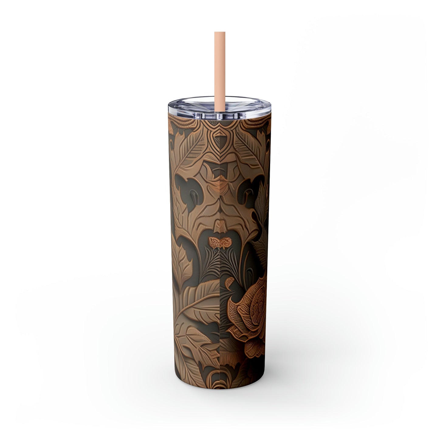 Etched Cat Skinny Tumbler with Straw, 20oz