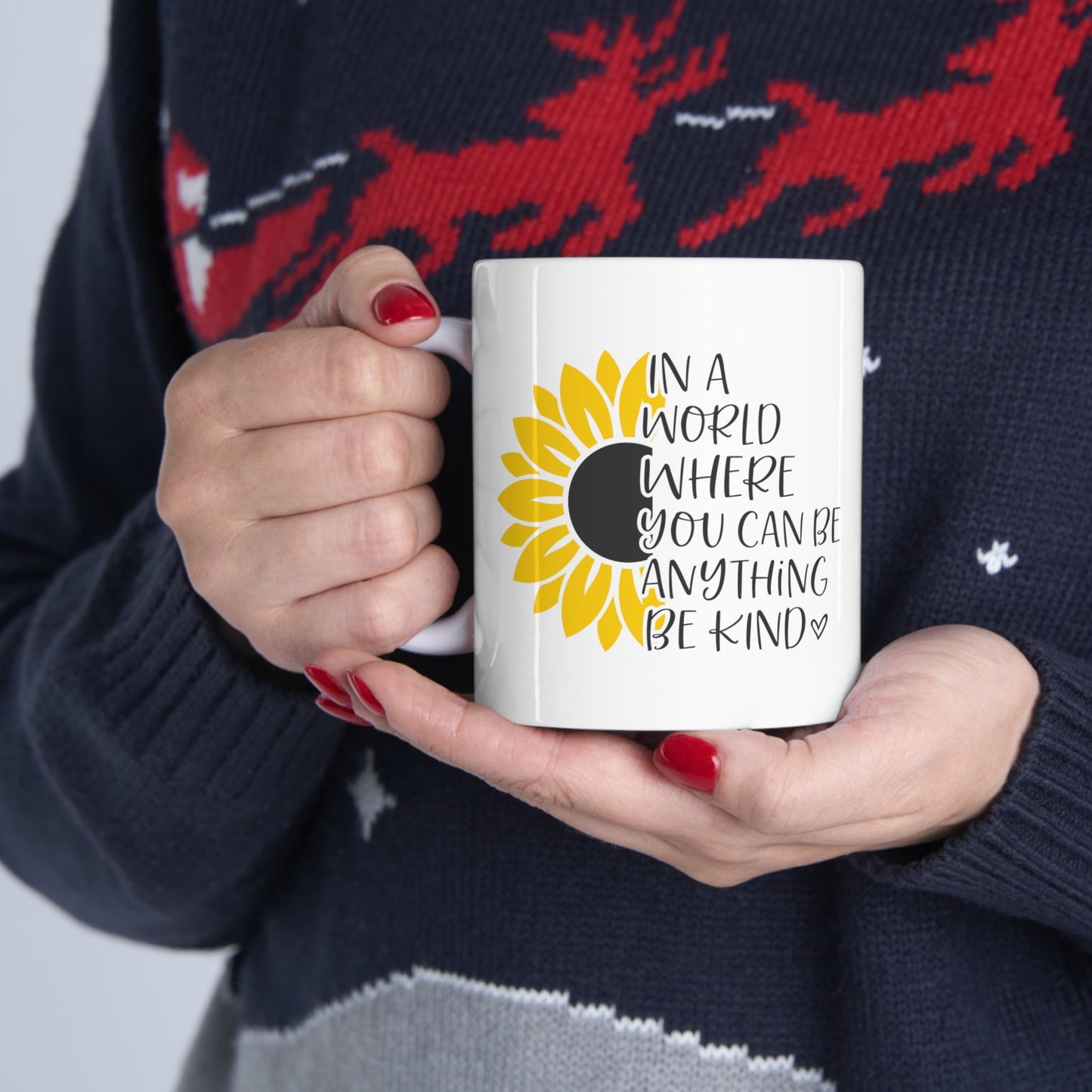 Be Kind Sunflower Ceramic Mug 11oz