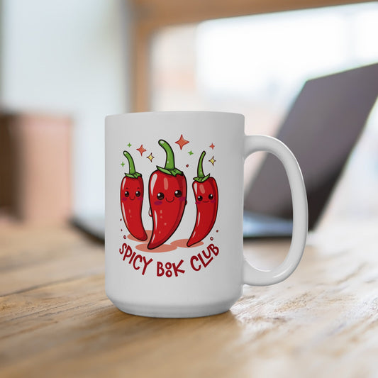 Spicy Book Club Peppers Ceramic Mug, (11oz, 15oz)