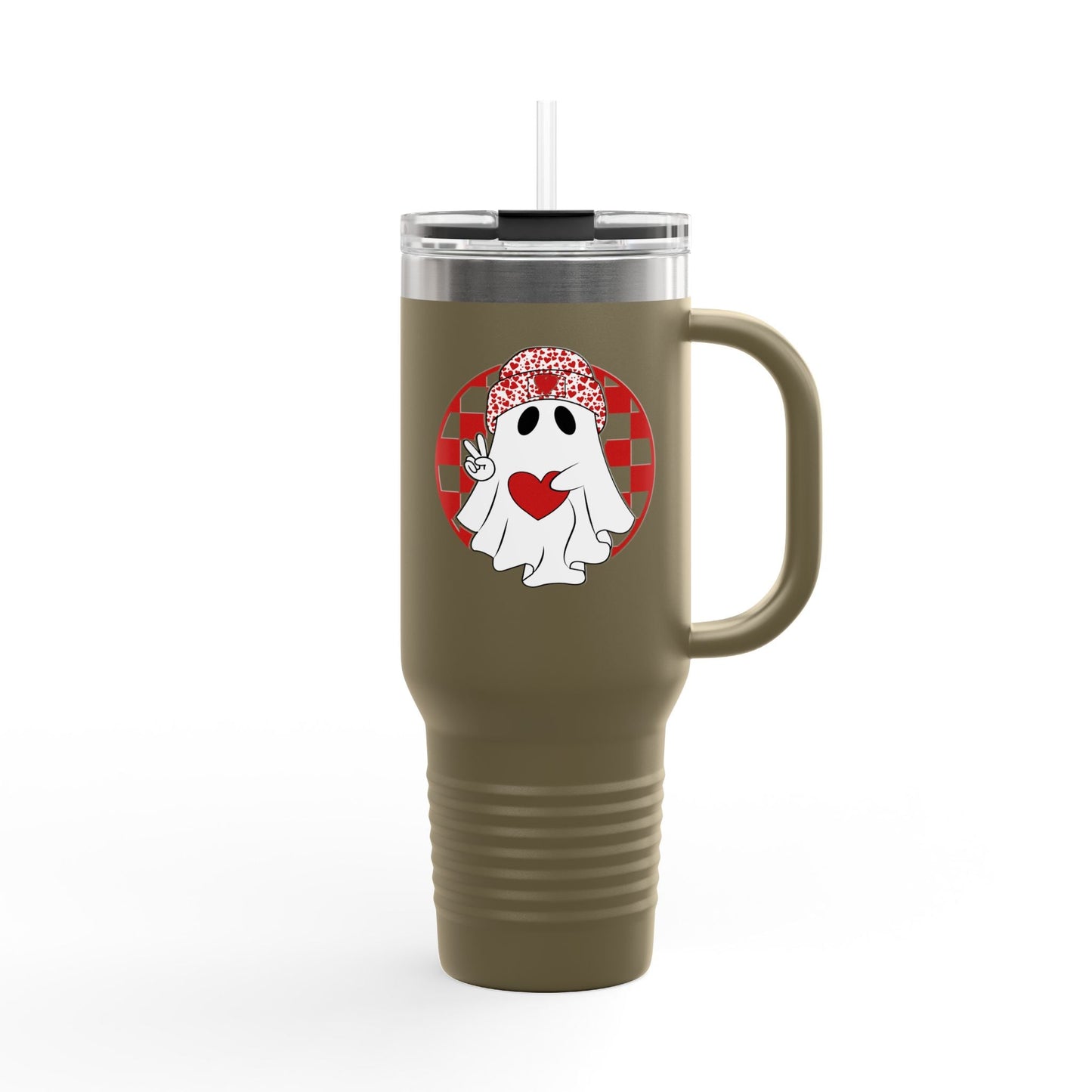 Boo Jee Valentines Ghost Insulated Travel Mug, 40oz