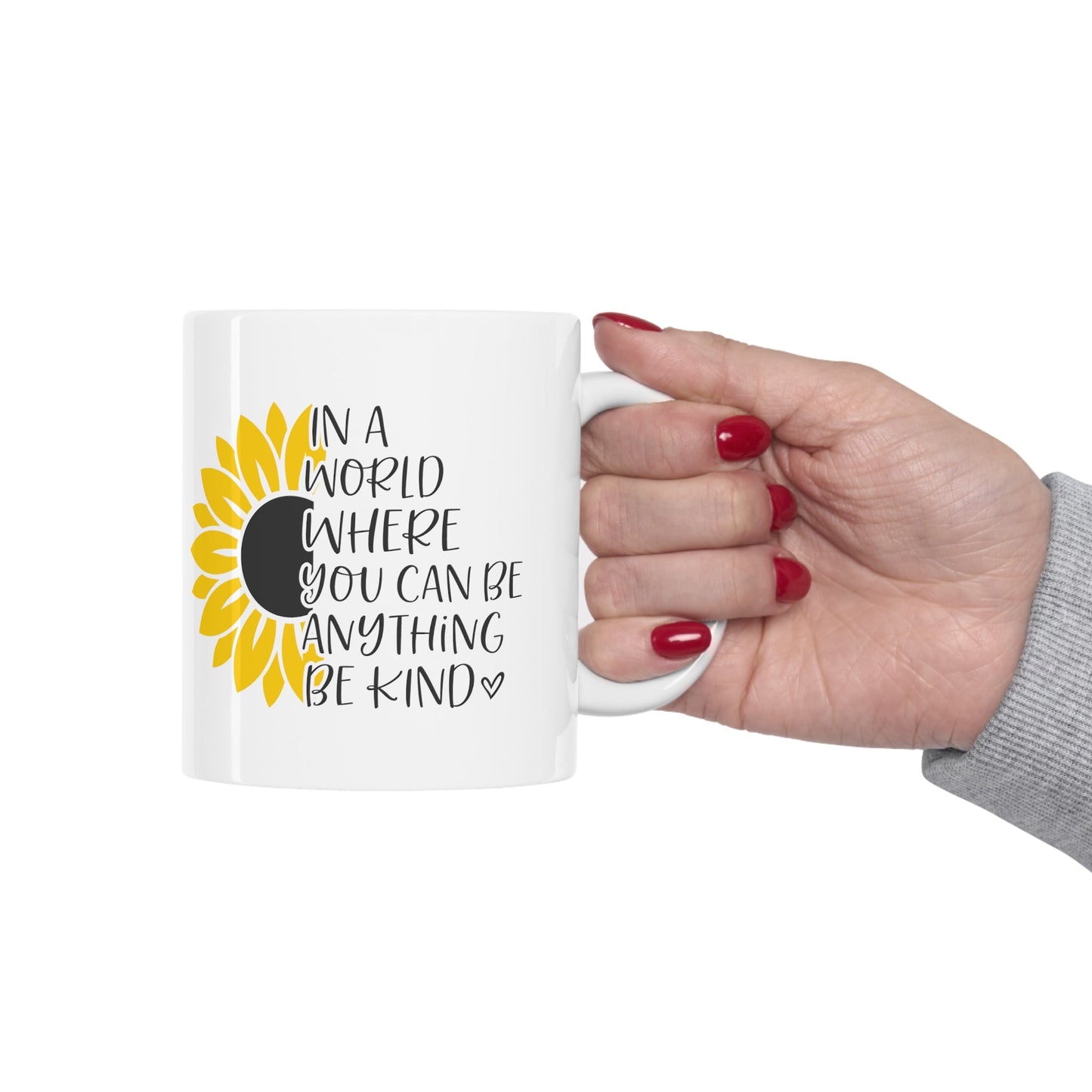 Be Kind Sunflower Ceramic Mug 11oz