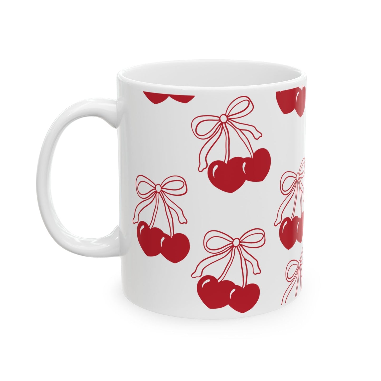 Cherry Hearts Ceramic Mug, (11oz, 15oz)