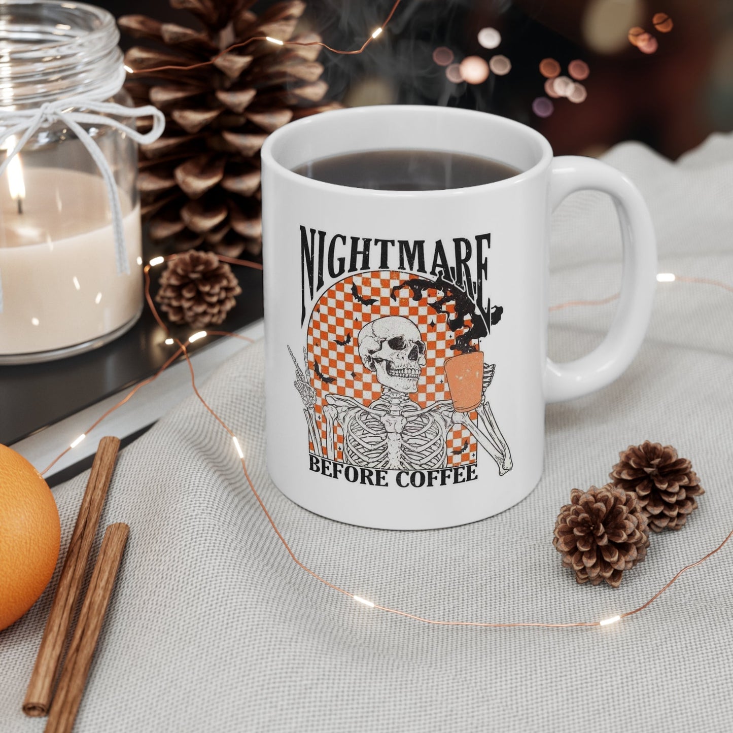 Nightmare Before Coffee Skellie Ceramic Mug 11oz