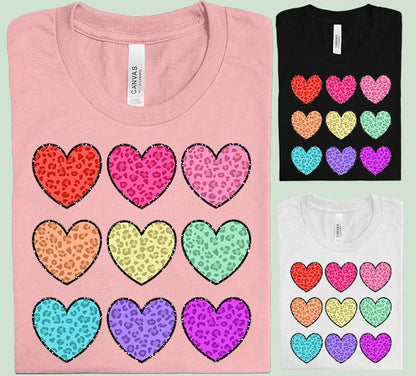 Leopard Hearts Graphic Tee