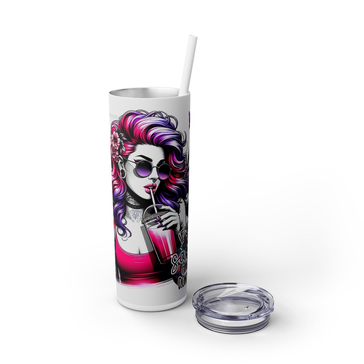 If You Dont Want A Sarcastic Answer Dont Ask Me Skinny Tumbler with Straw, 20oz