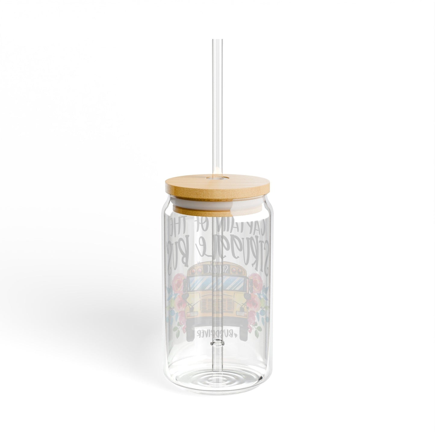 Captain Of The Struggle Bus #BusDriver Sipper Glass, 16oz